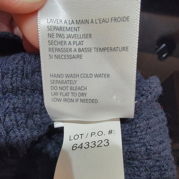 Tribal Navy Fringed Cotton Cardigan Full Zip Women's Size Large - Picture 8 of 8